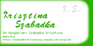 krisztina szabadka business card